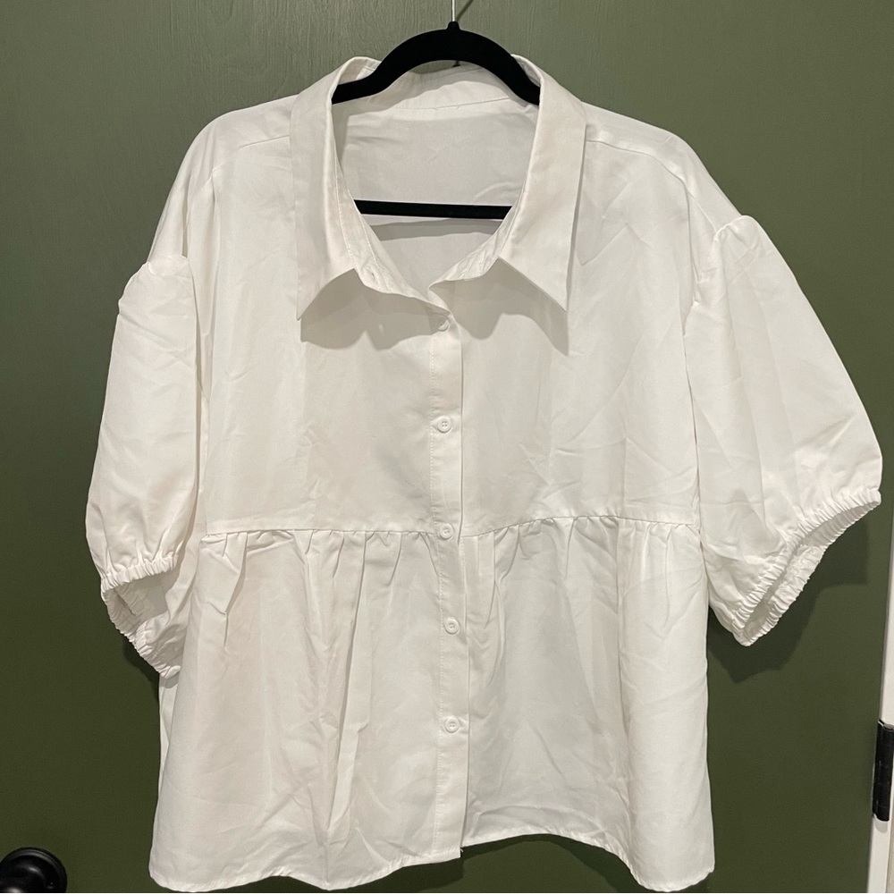 SHEIN Classic White Blouse Plus Size